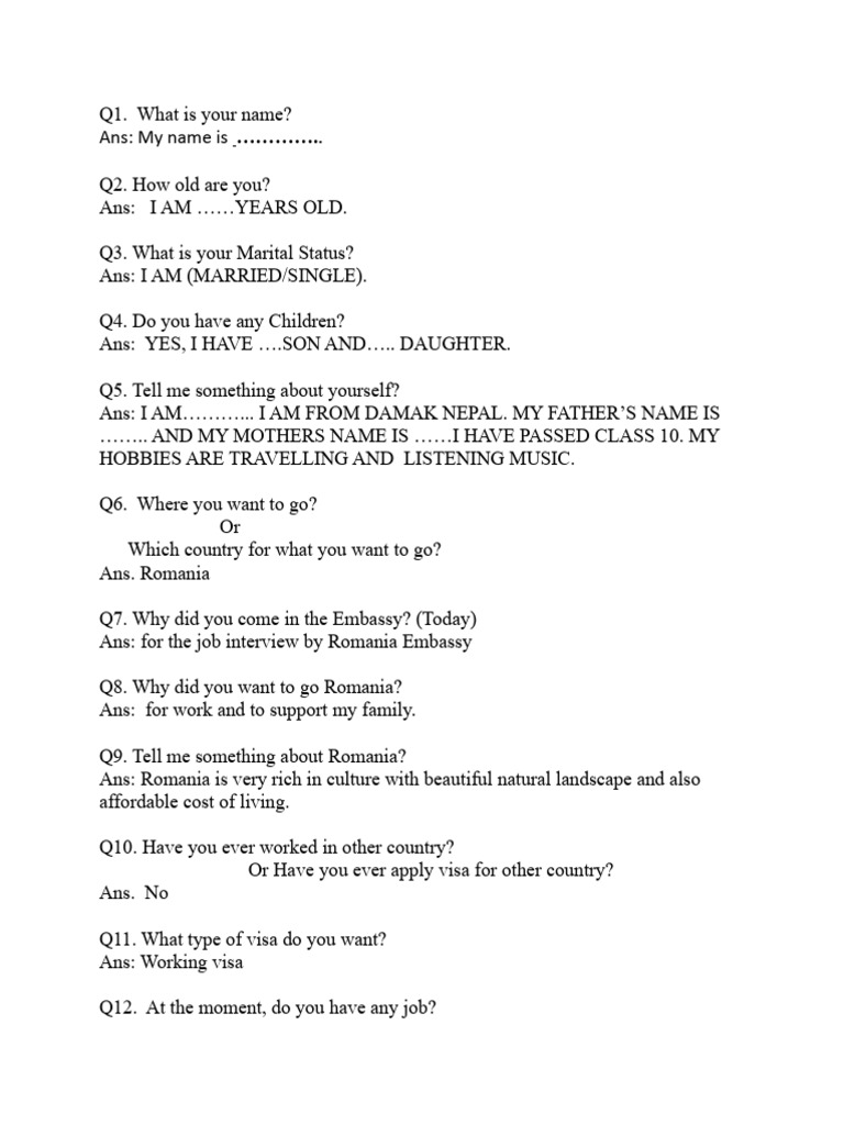 Ureom Furniture Sample Question Answer For Interview | PDF