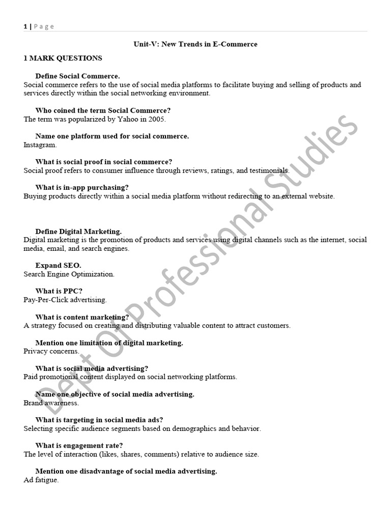 E Commerce Unit V | PDF