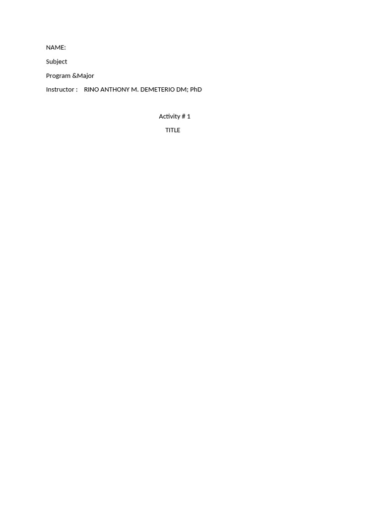 Activity Format | PDF