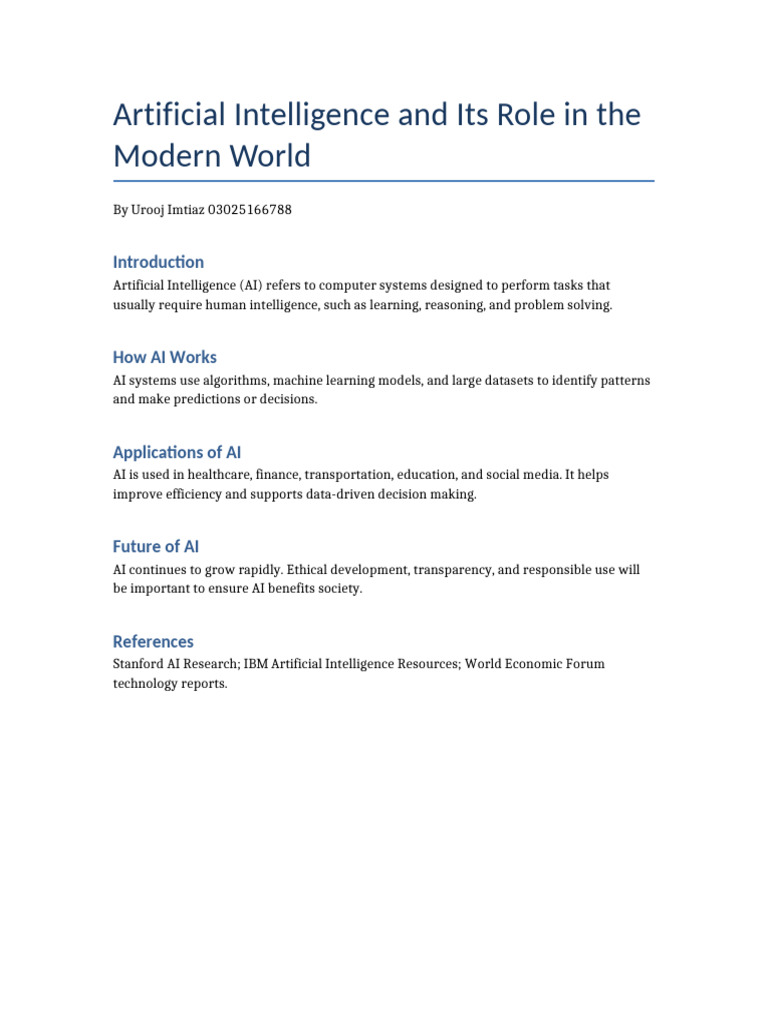AI Artificial Intelligence | PDF