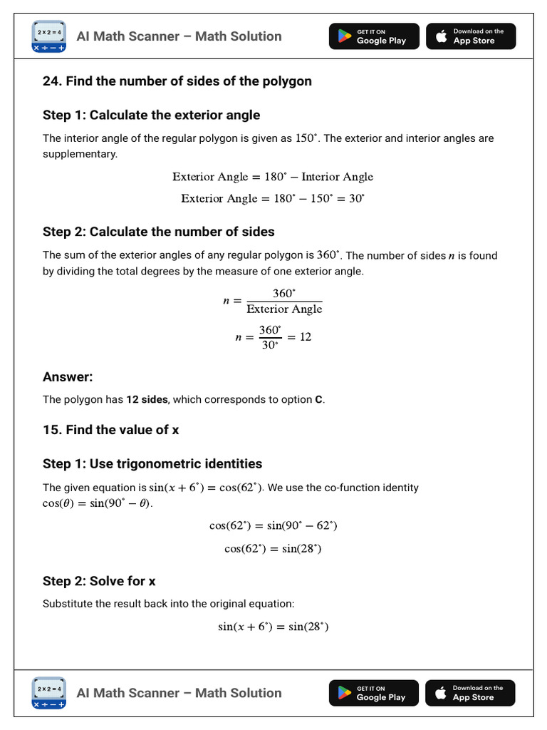AI Math Scanner 53535 | PDF | Angle | Euclid