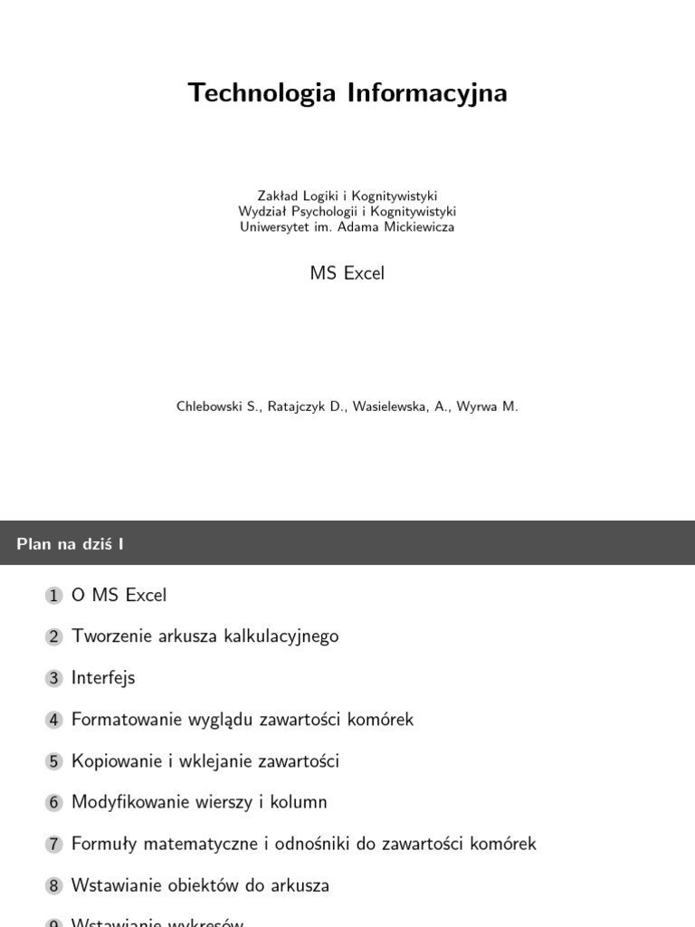 MS Excel | PDF