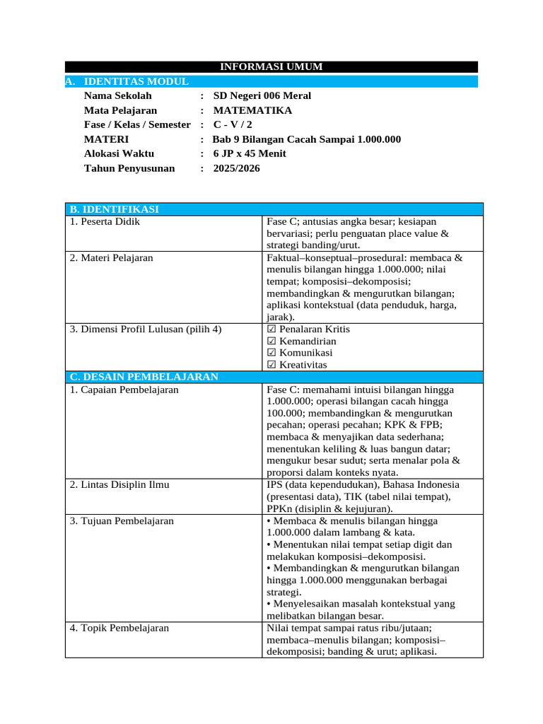 Modul MTK 5 - Bab 9 | PDF