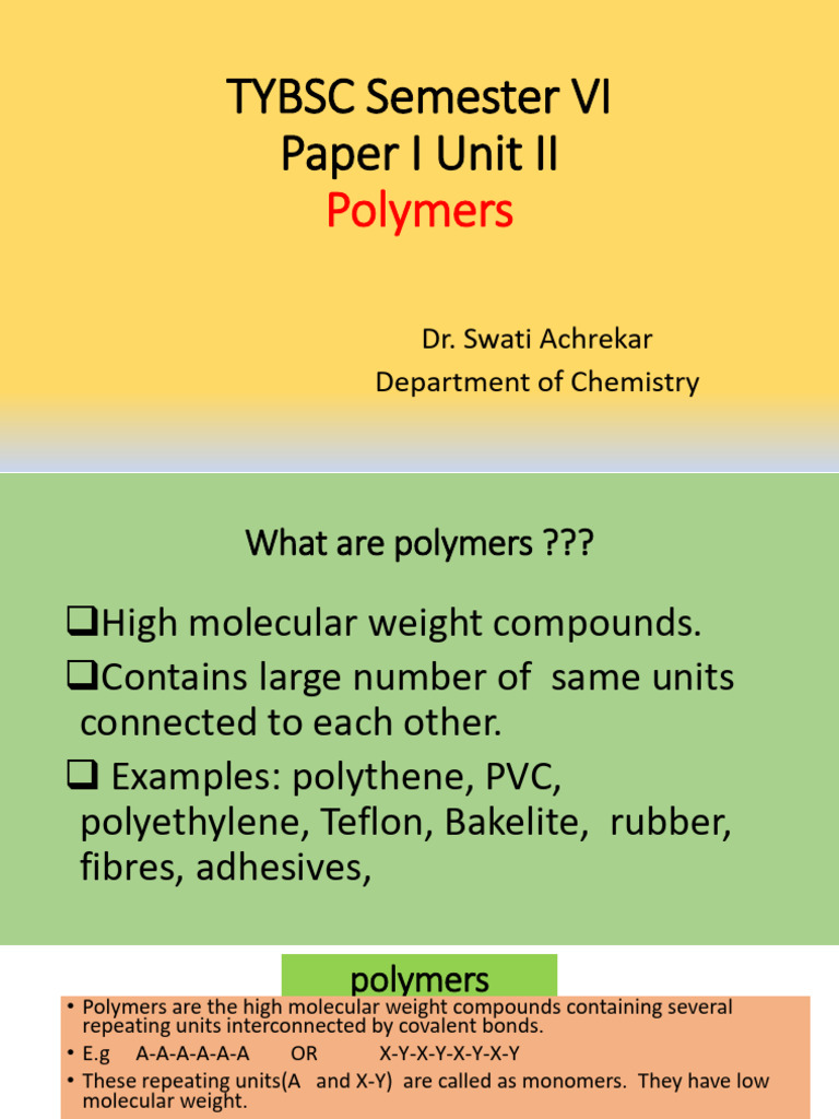 Polymers and Viscosity Notes 2026 | PDF | Polymers | Light Emitting Diode