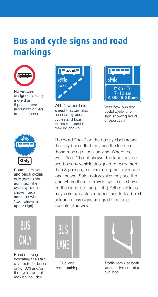 Bus and Cycle Lane Signage Guide | PDF | Cycling Infrastructure | Traffic