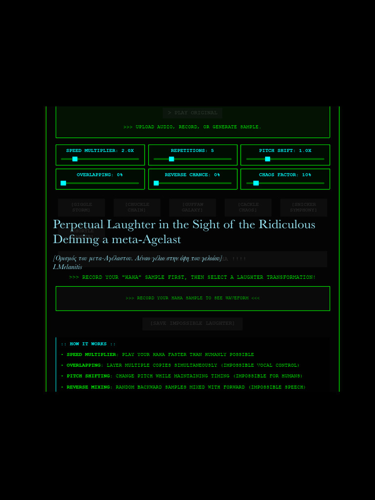 Perpetual Laughter in The Sight of The Ridiculous | PDF