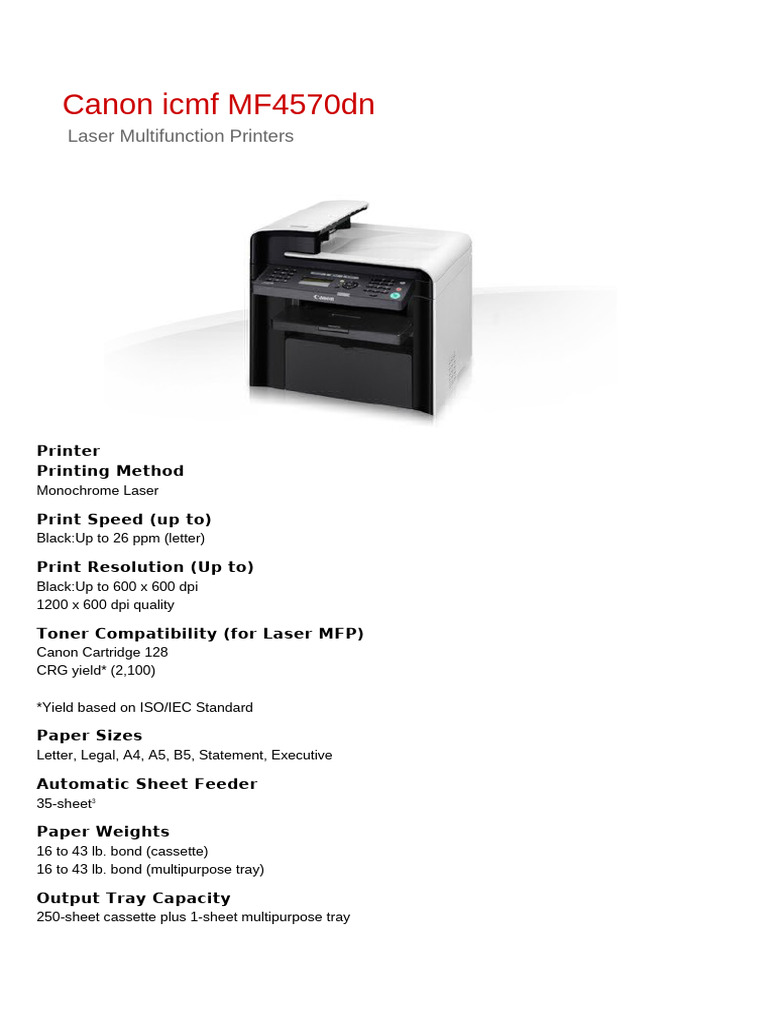 Canon Icmf MF4570dn | PDF