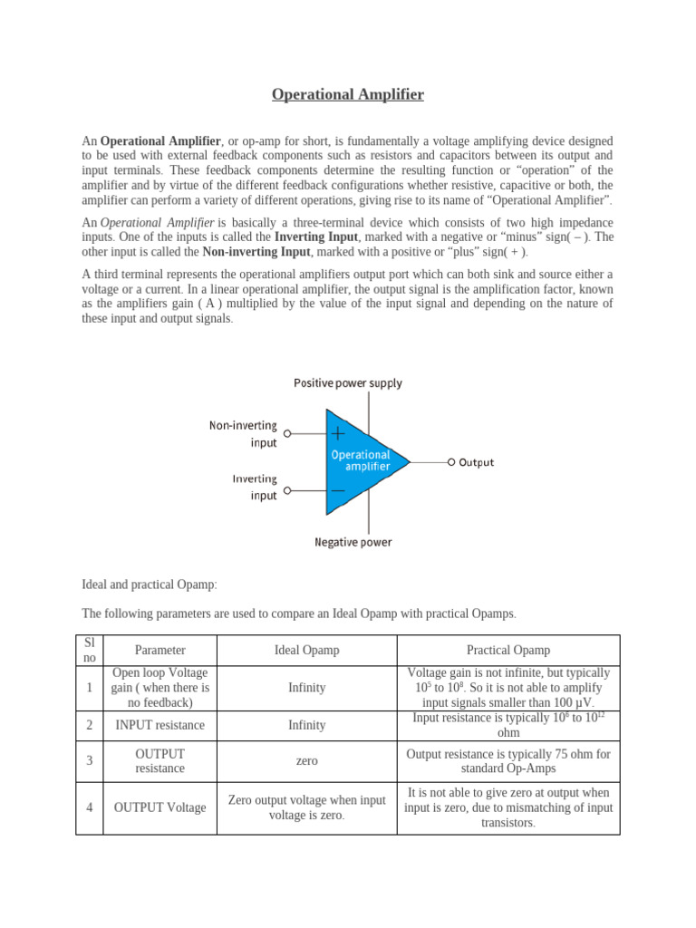 Operational Amplifiers | PDF