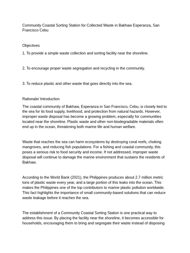 Project Proposal | PDF | Waste Management | Waste