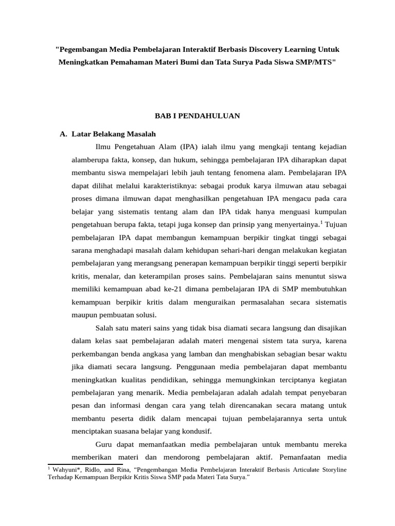 Pengembangan Media Pembelajaran Interaktif Untuk Siswa SMP | PDF