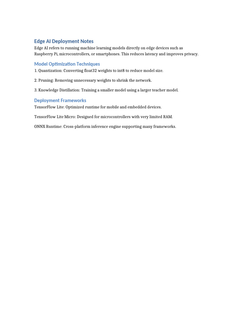 Edge Ai Deployment Notes | PDF
