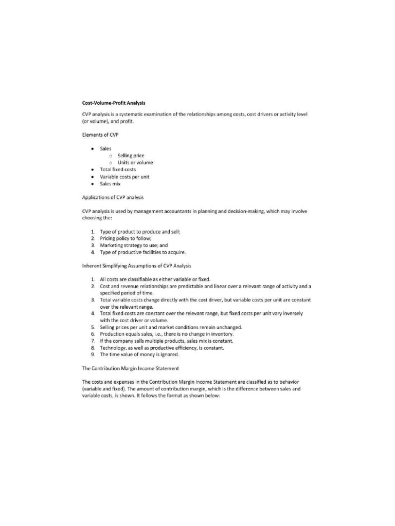 CVP Analysis | PDF