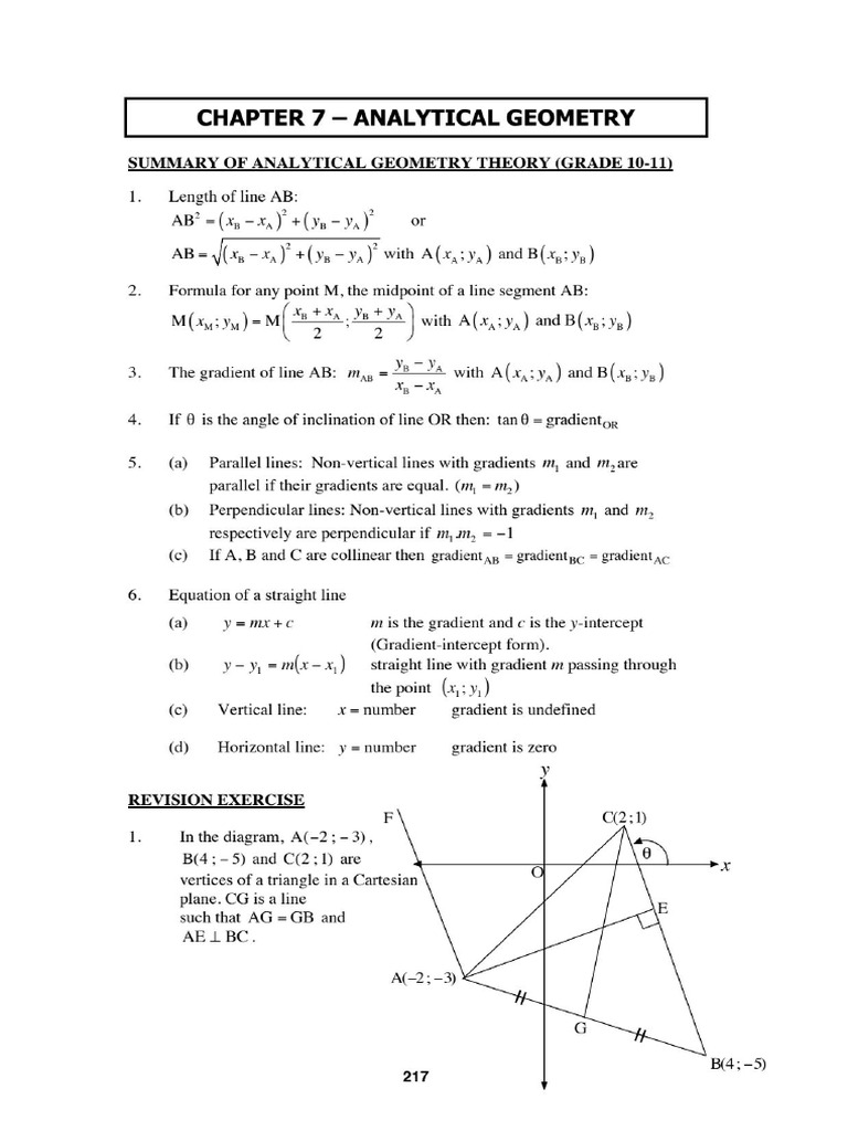 Analytical Geometry Gr12-1 | PDF