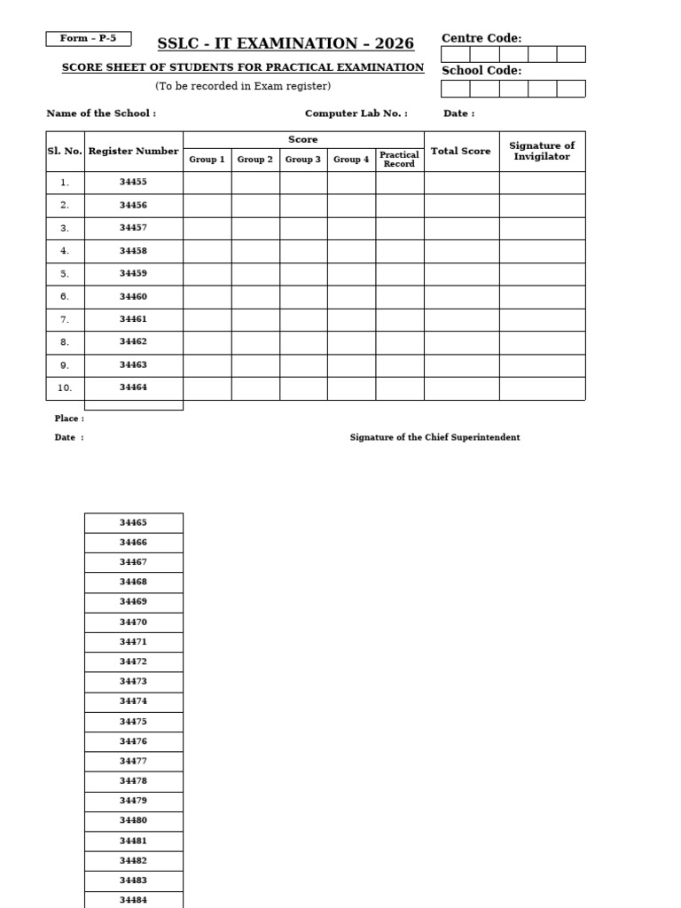 FormP5 SSLC | PDF