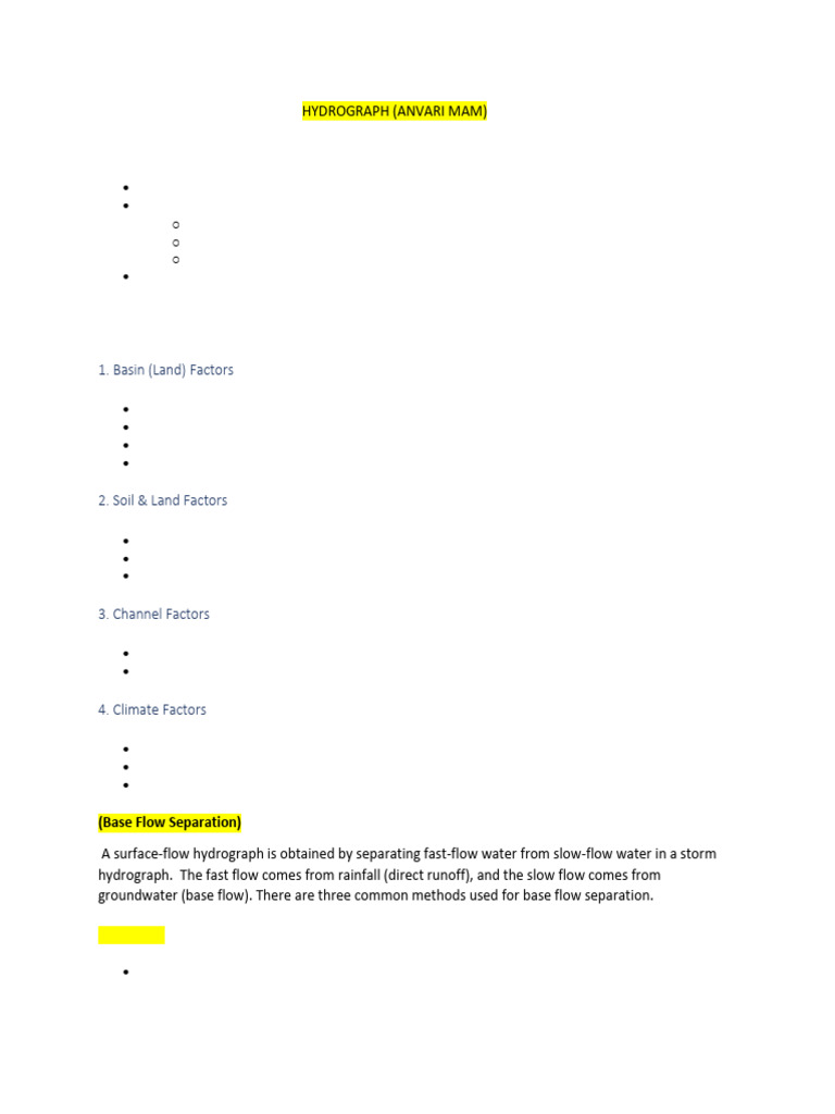 Hydrograph (Anvari Mam) by Rabi | PDF | Surface Runoff | Drainage Basin