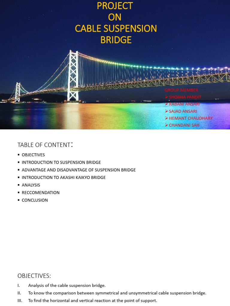 Project of Suspension Bridge | PDF