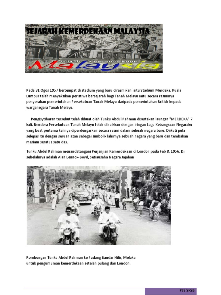 Sejarah Kemerdekaan Malaysia  PDF
