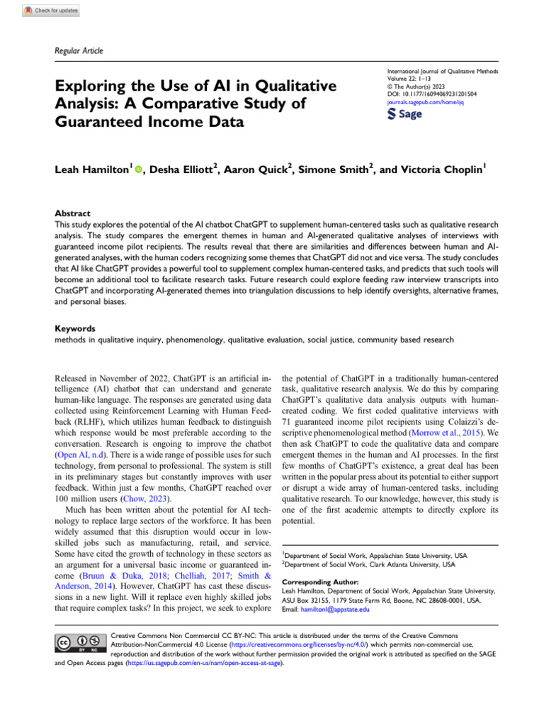Exploring The Use of AI in Qualitative | PDF | Artificial Intelligence ...