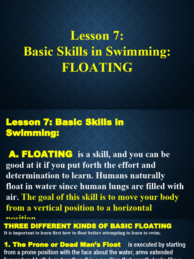 PP Lesson 7 8 Swimming | PDF | Swimming | Water Sports