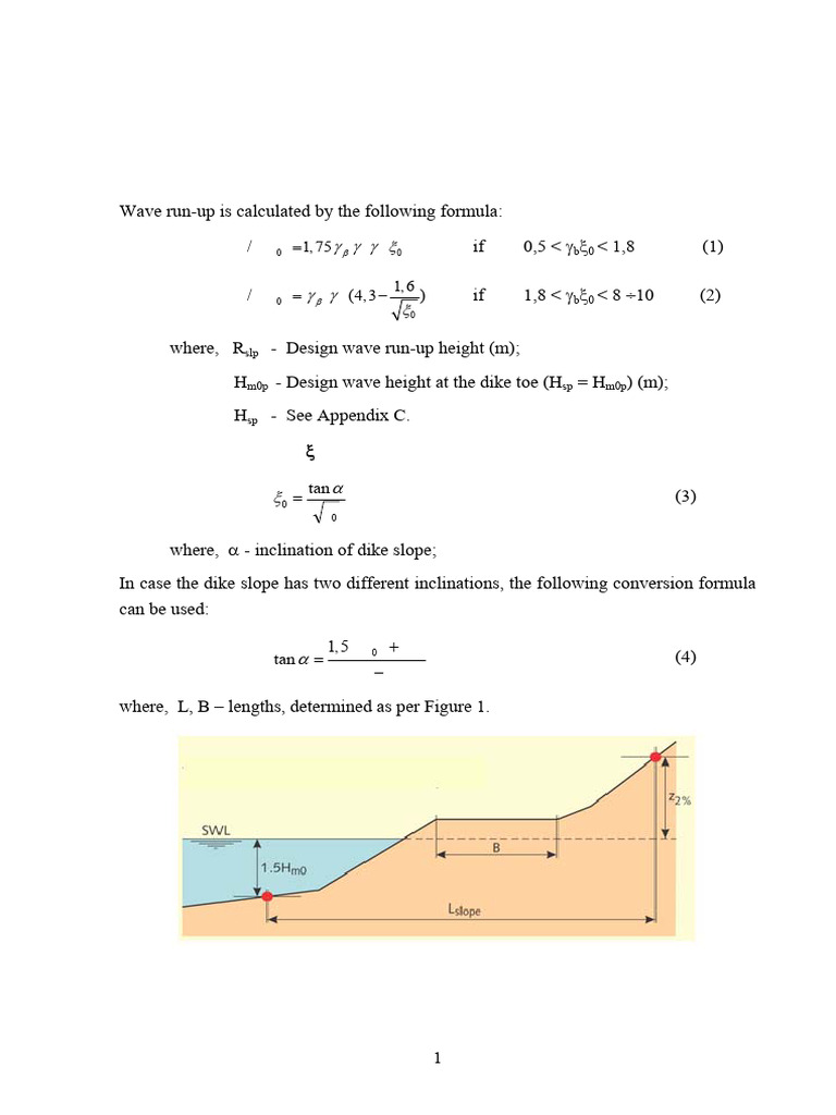 Appendix D - Wave Run-Up Wave Overtopping Computation | PDF | Waves