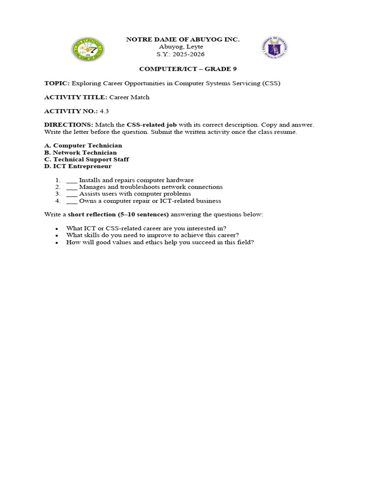 Grade 9 Handicraft Asynchronous Activity | PDF
