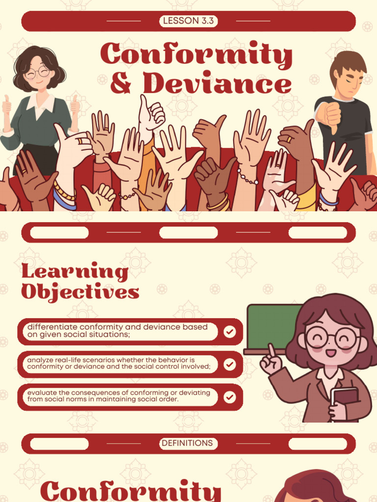 LESSON 3.3 Conformity and Deviance Compressed | PDF | Deviance ...