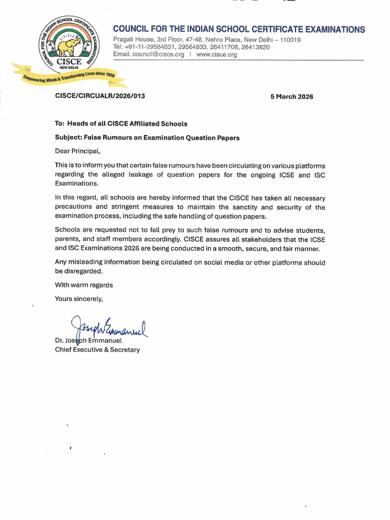 False Rumours- ICSE 2026 | PDF