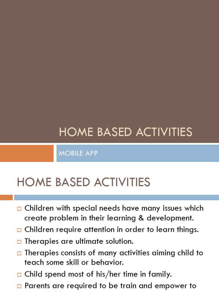 Home Based Activities | PDF