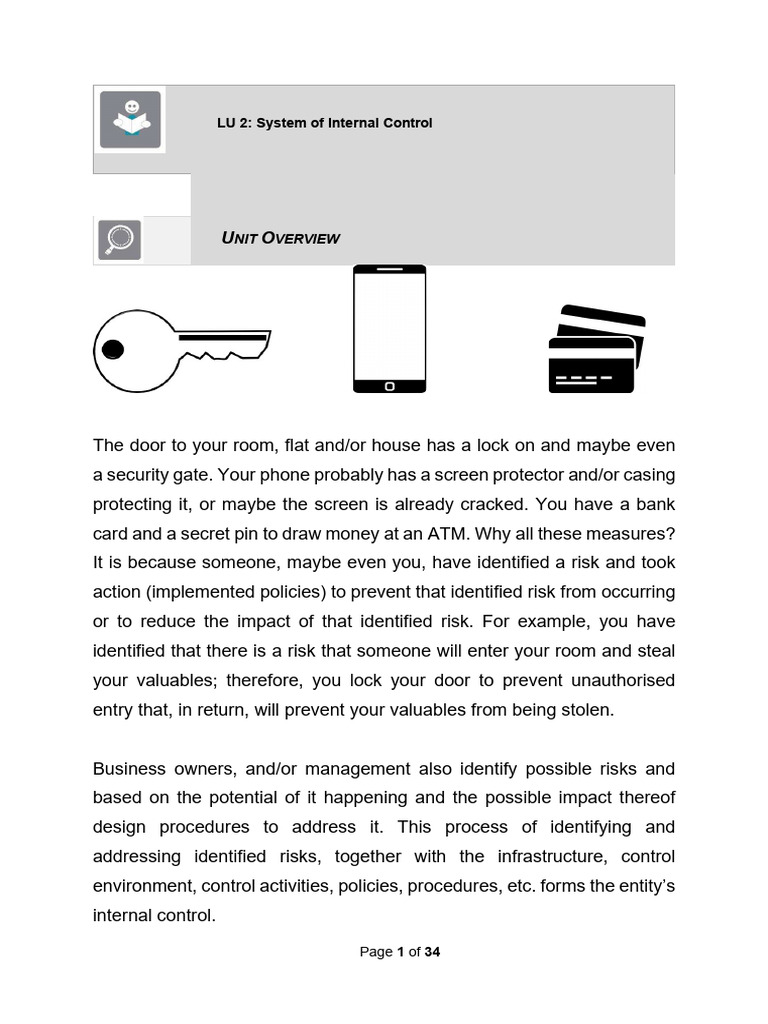 LU 2 - System of Internal Control 2025 | PDF | Internal Control | Password
