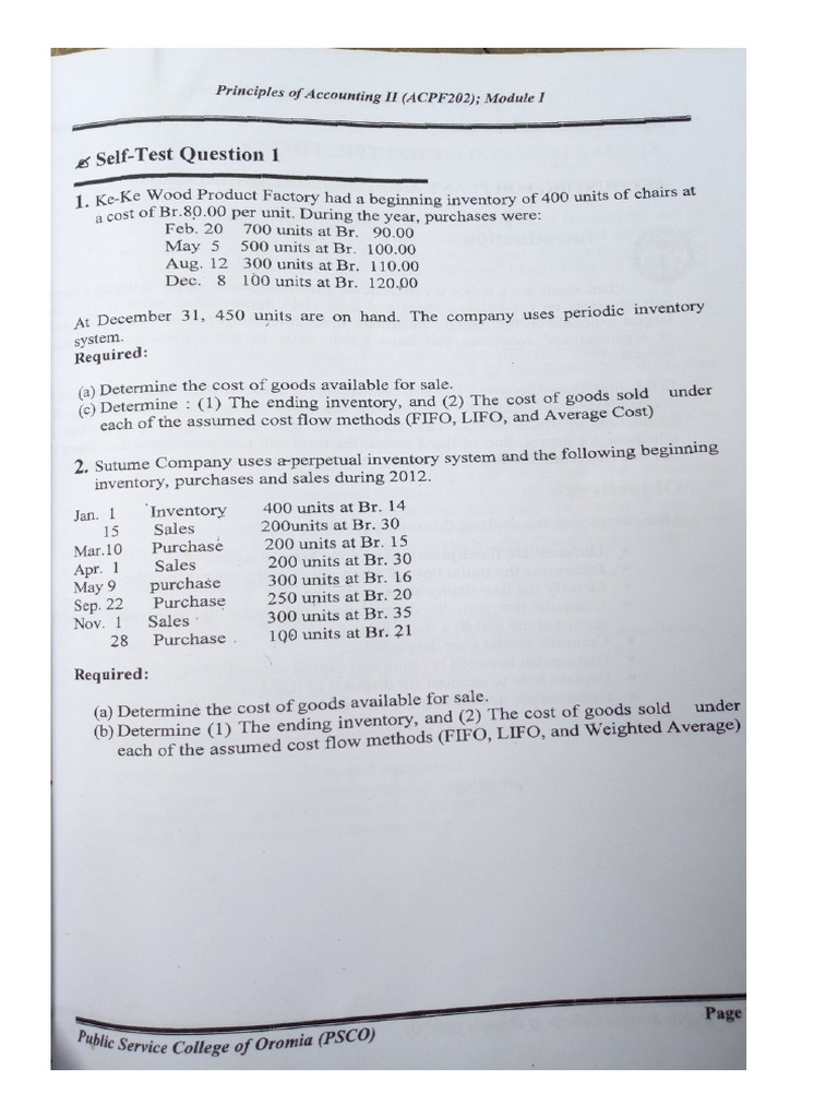 Self Test and Answers | PDF