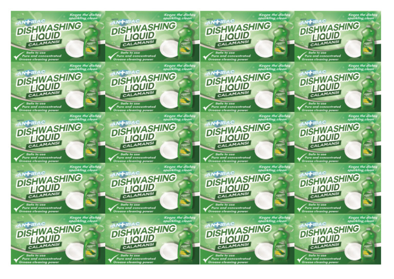 Dishwashing Label (Final) Green | PDF