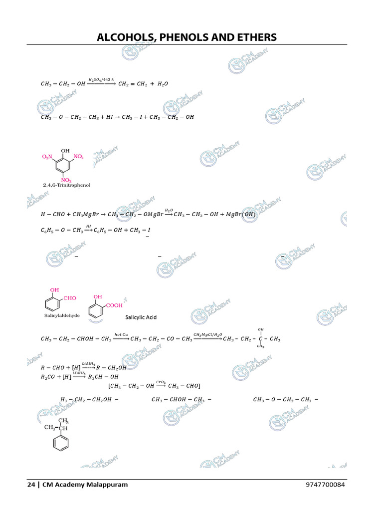 Ans Alcohols, Phenols and Ethers | PDF | Ether | Ester