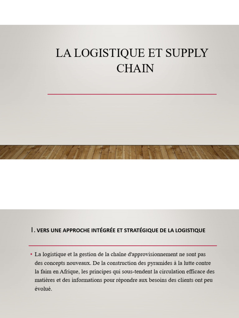 Logistique Et Supply Chain | PDF | Logistique | Gestion de la chaîne ...