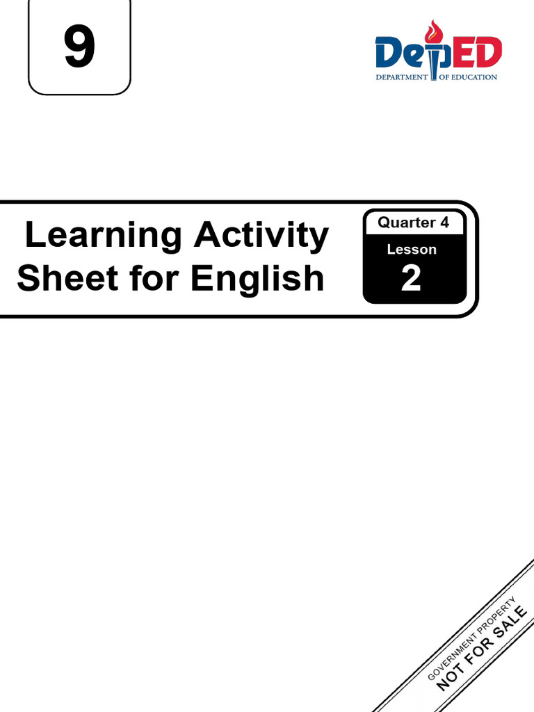 Q4 LAS English 9 Lesson 2 Week 5 | PDF | Quotation Mark