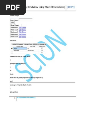 Grid Edit Update Delete Using Stored Procedures