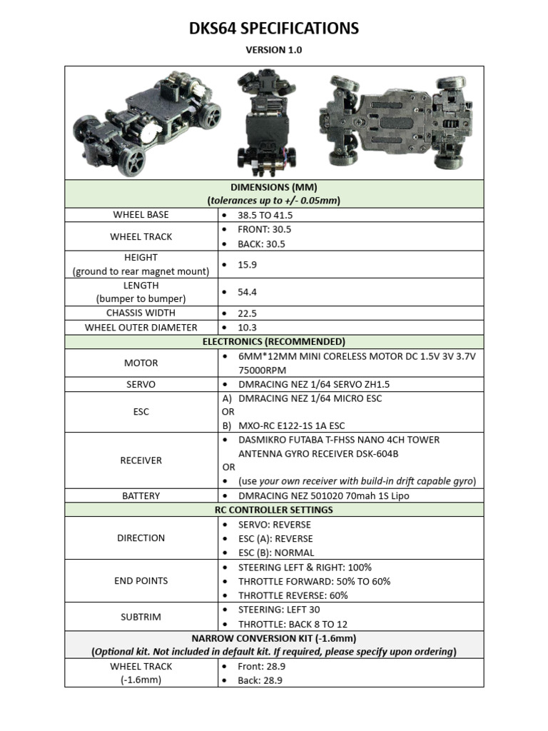 Dks64 Specifications | PDF