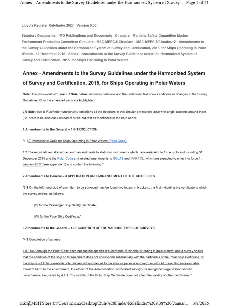 Annex - Amendments To The Survey Guidelines Under The Harmonized System ...