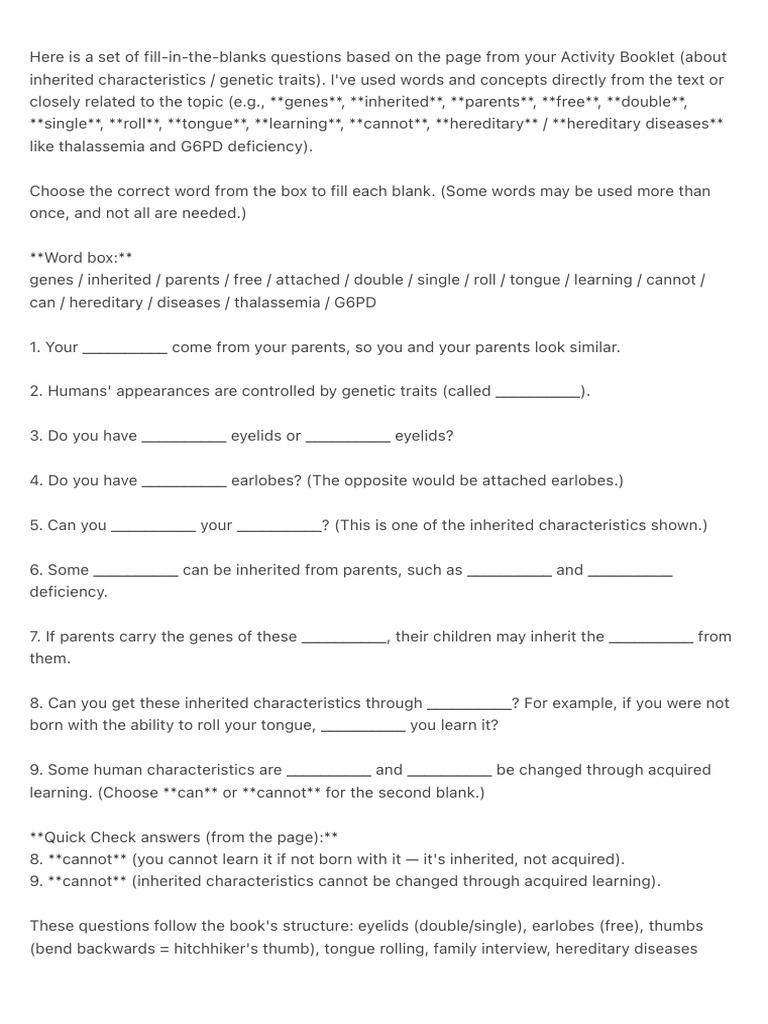 Here Is A Set of Fill-In-The-Blanks Questions Based On The Page From | PDF