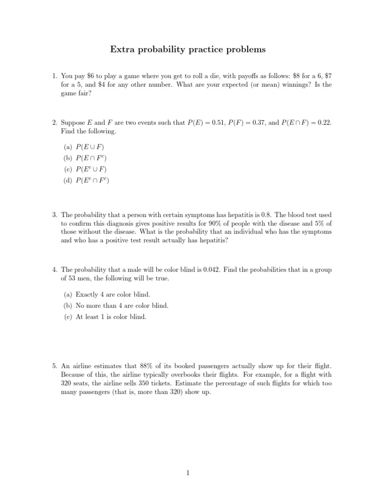 Probability Practice | PDF