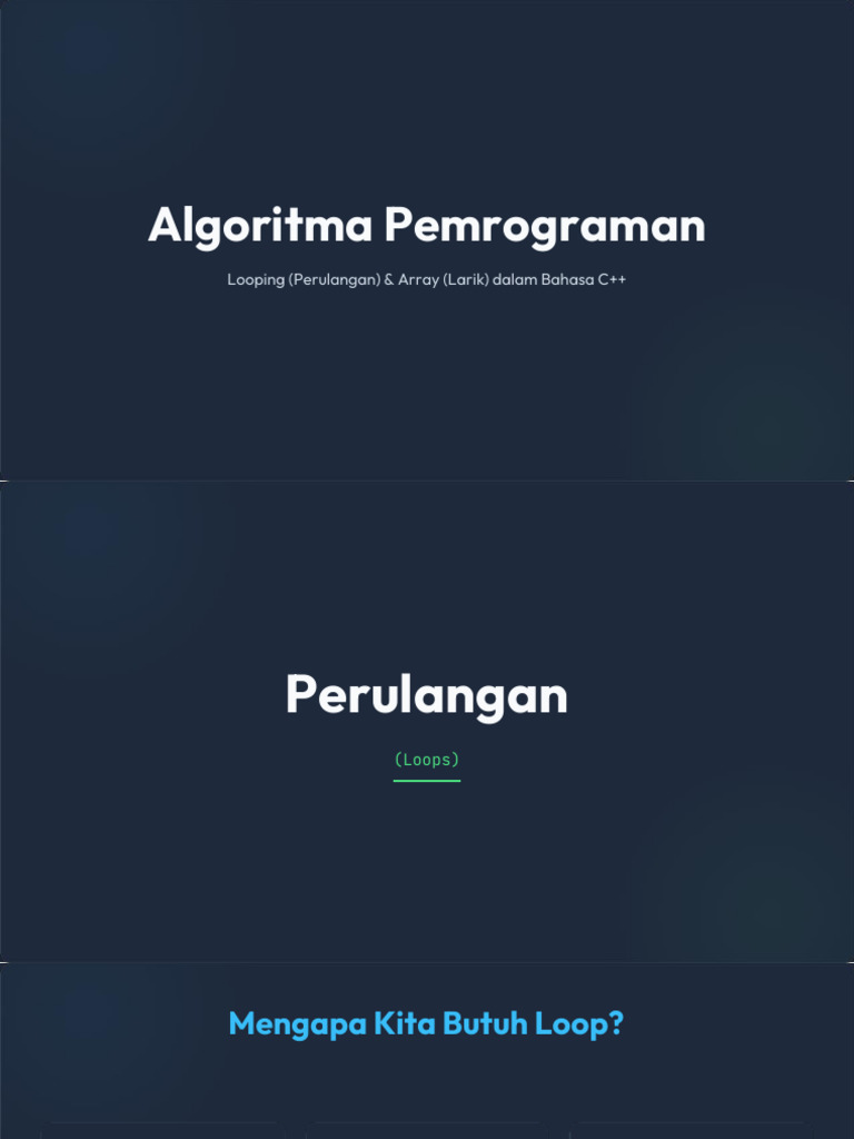 Algoritma Pemrograman - Loop Dan Array | PDF