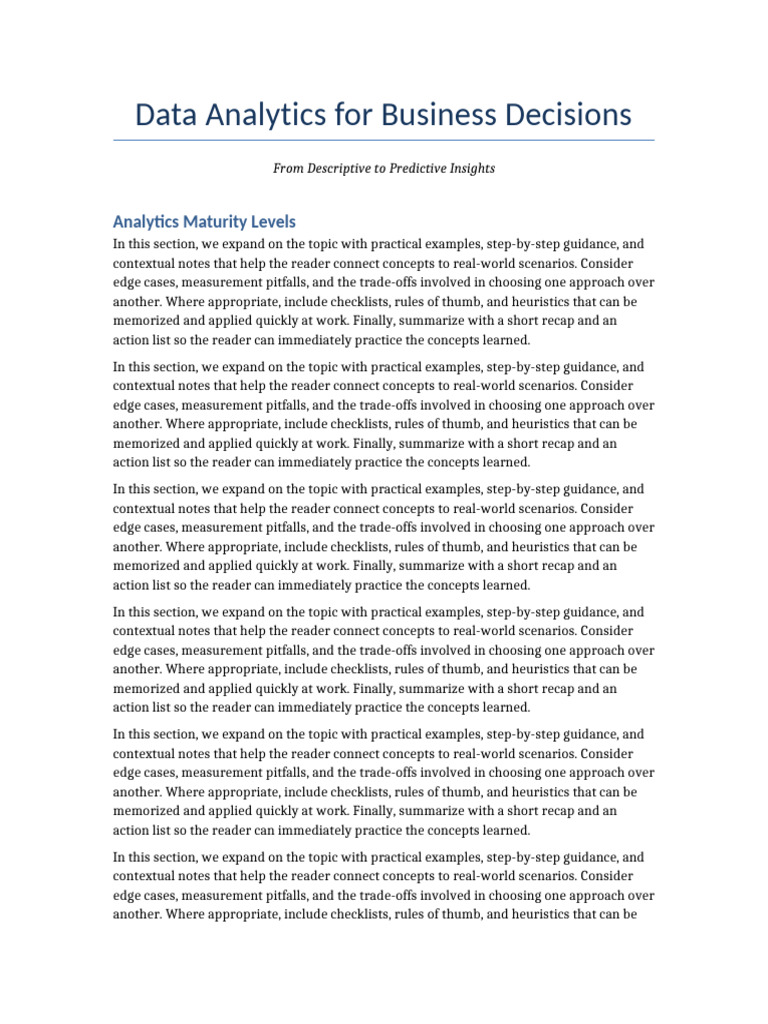 Scribd Doc 2 Data Analytics For Business | PDF | Information Science ...