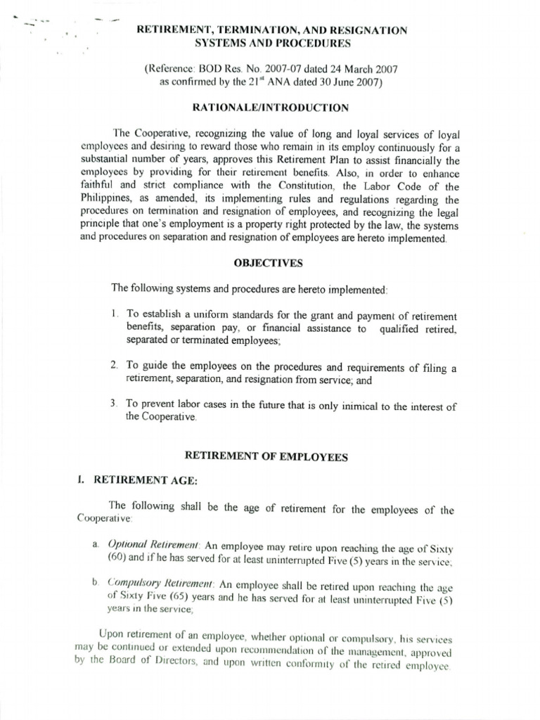 Retirement of Employees | PDF