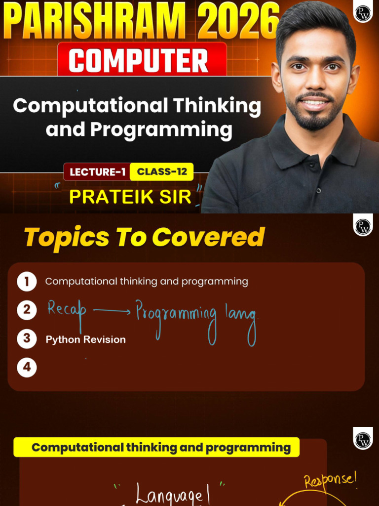 Computational Thinking and Programming 01 Class Notes | PDF