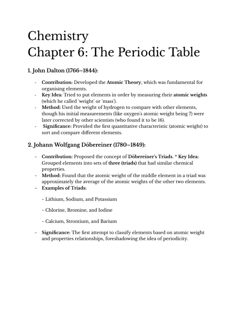 C 6 The Periodic Table | PDF | Chemical Elements | Periodic Table