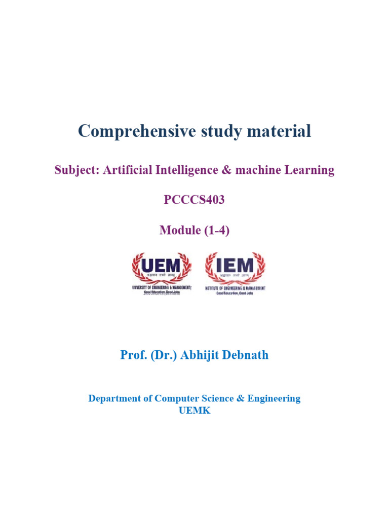 AI&ML Comprehensive Study Mat 1-4 | PDF | Artificial Intelligence ...