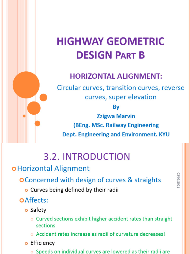 Geometric Design Horizontal Alignment Part - B | PDF | Mechanical ...