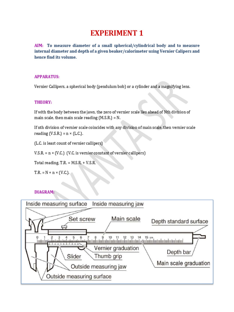 Xi Physics Practical Exp. 1 and 2 | PDF