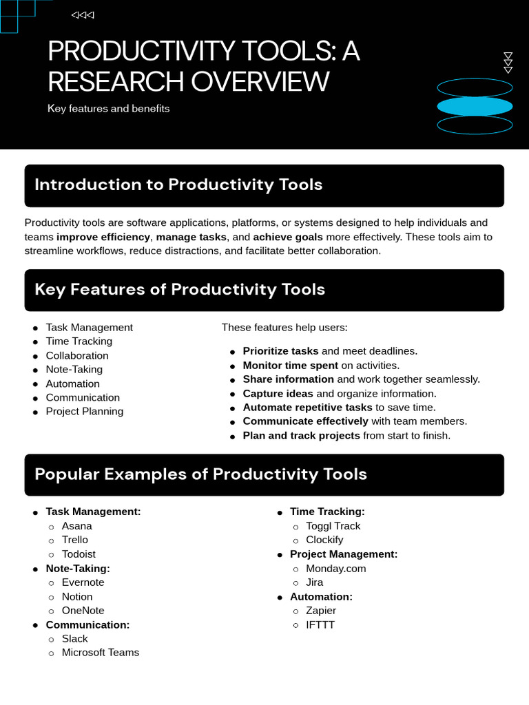 Productivity Tools A Research Overview - 20260218 - 160759 - 0000 | PDF ...