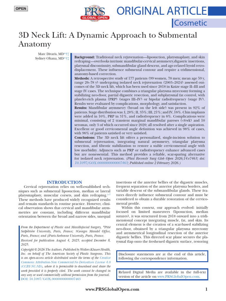 3d Neck Lift A Dynamic Approach To Submental.6 | PDF