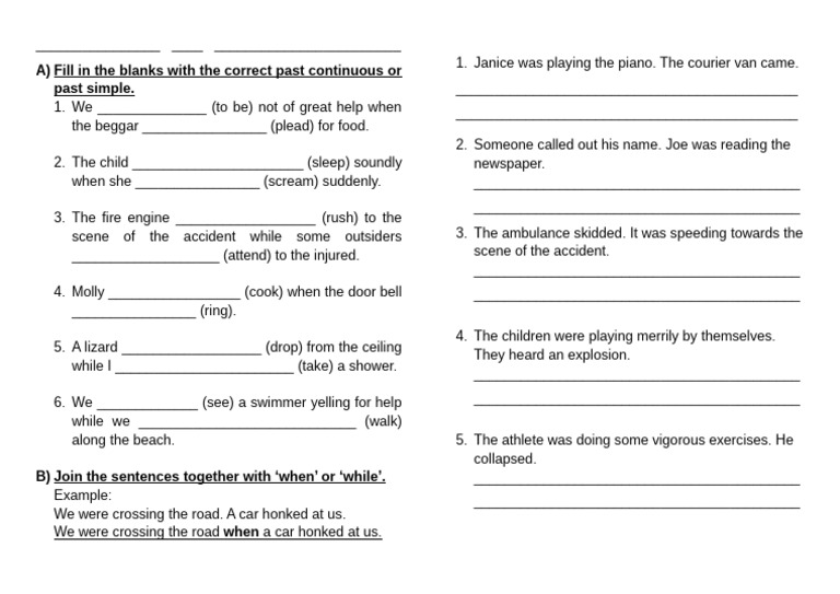 U1 29.01.26 Past Continuos, Simple Past, When, While | PDF